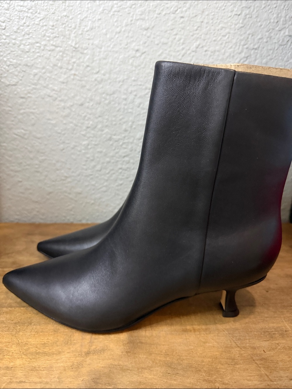 Marc Fisher LTD Black Pointed-Toe Kitten Heel Ankle Boots - Women 9
